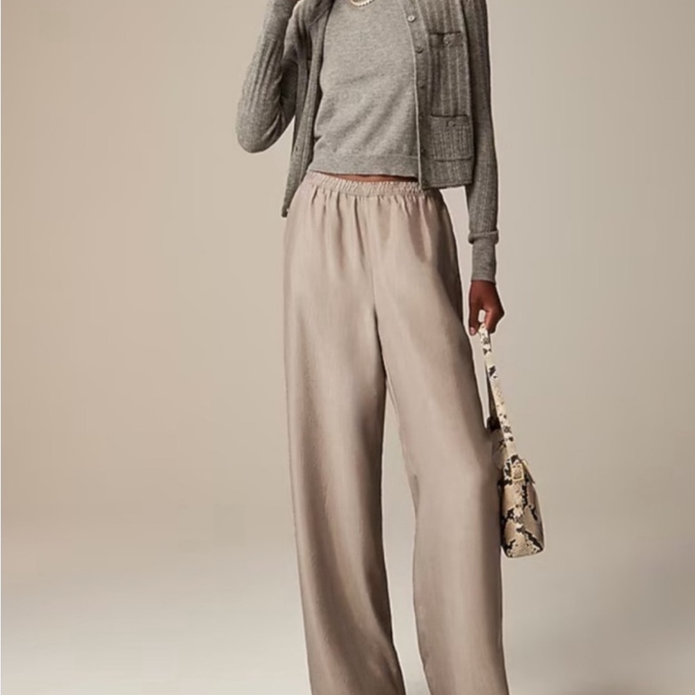 J.Crew Stratus pant in textured satin Spring Rain XS NWOT